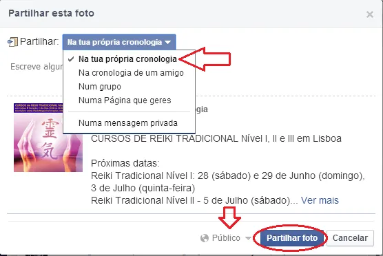 Como partilhar no Facebook Como partilhar no Facebook