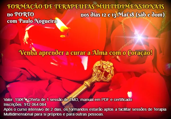 CURSO DE TERAPIA MULTIDIMENSIONAL en PORTO en mayo de 2018 con Paulo Nogueira